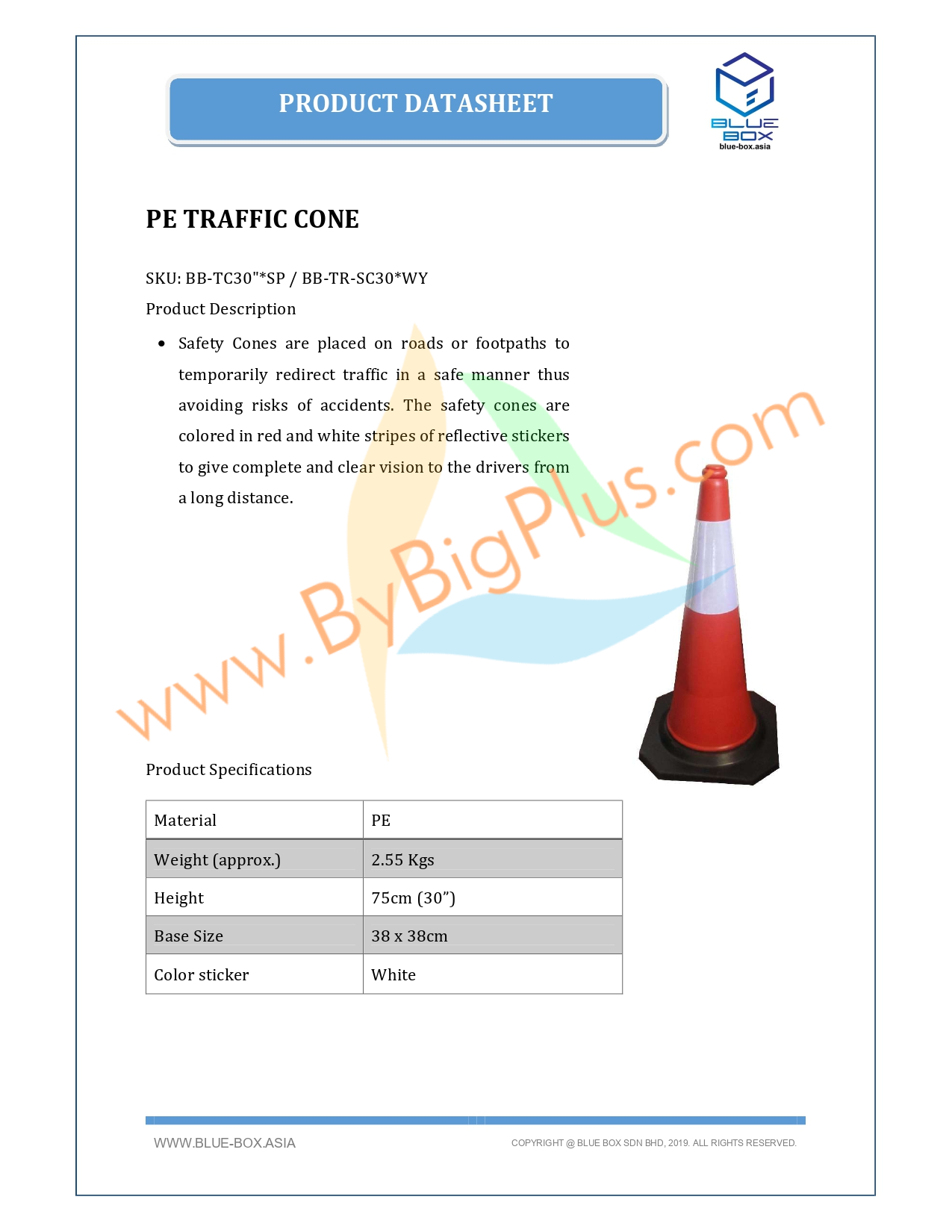Traffic Cone PE Material ByBigPlus Safety Cone Traffic Cone